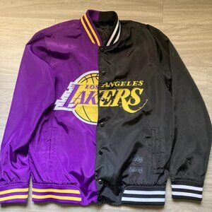 Lakers Y&R Men's Half Purple Half Black Bomber